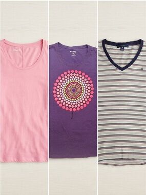 Lot of 3 Women’s Tees Size M - J.Crew, Columbia, Tommy Hilfiger